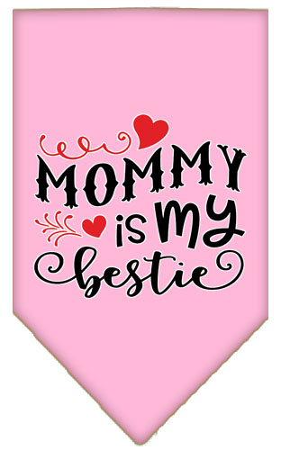 Mommy is my Bestie Screen Print Pet Bandana Light Pink Small
